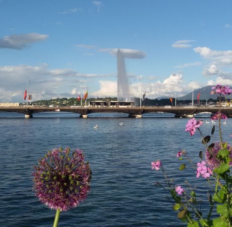 Lake Geneva and famous fountain Jet d’Eau